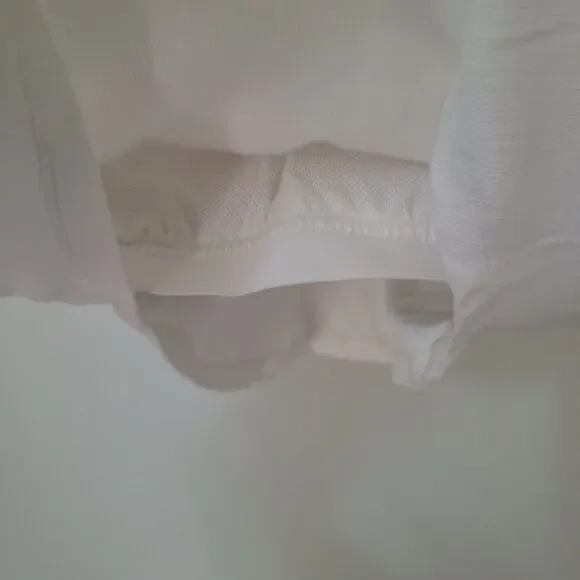 All In Motion Ribbed High Neck Racerback Cropped Tank Top in Cream Size XL - Picture 3 of 5